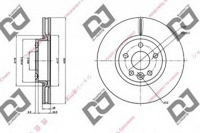 DJ PARTS bd1342 -  Тормозной диск